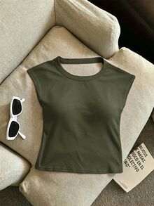 Women's Summer Sexy Knot Backless Tank Top - Army Green - View 2