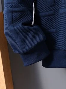 SHEIN Mirajuku 男孩字母紋理布料運動衫、運動長褲與後背包多件套裝（可單獨購買 3 套） - 藏蓝色 - 查看 6