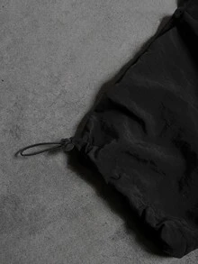 RISE LYT 男士抽繩腰哥德風圖案休閒百搭日常旅行運動長褲 - 黑色 - 查看 3