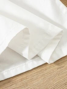 SHEIN 1件日韓風春夏/秋季薄款單件開學甜美蕾絲飾邊彼得潘領白色襯衫，寬鬆長袖通勤百搭青春內搭上衣，時尚甜美白色小襯衫，韓風女孩襯衫 - 白色 - 查看 8