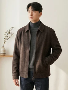 DAZY Men's Autumn Fashion Versatile Jacket - Brown - View 3