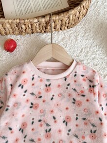 SHEIN 女嬰針織仿皮草碎花圓領休閒衛衣 - 彩色 - 查看 5