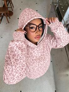 SHEIN Sparklyn 1件隨機款 秋季豹紋美式校園風 City-Walk 街頭氛圍 休閒校園運動風 青少年女孩休閒簡約寬鬆舒適衛衣 秋冬街頭穿搭 - 彩色 - 查看 6