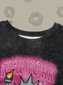 Betty Boop x SHEIN Plus Size Women's Letter Cartoon Print Casual Everyday T-Shirt - White - View 5