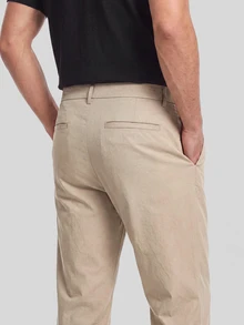TekDrob Water Repellent & UV Protection Tailored Straight Pants With Single Security Pocket - Apricot - View 3