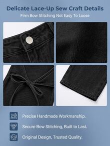 Rivivi Women's Button Casual Y2k Versatile Everyday Denim Jeans Night Out Black Fall - Black - View 12