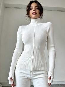 SHEIN Raffinéa 優雅 Y2K 女士風格巫師針織套頭毛衣，適合旅行、通勤、度假、日常穿著與戶外活動 - 白色 - 查看 6