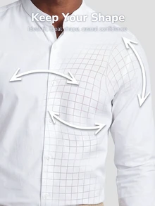 TekDrob Water Repellent & UV Protection Shirt With Mandarin Collar And Regular Fit - White - View 4