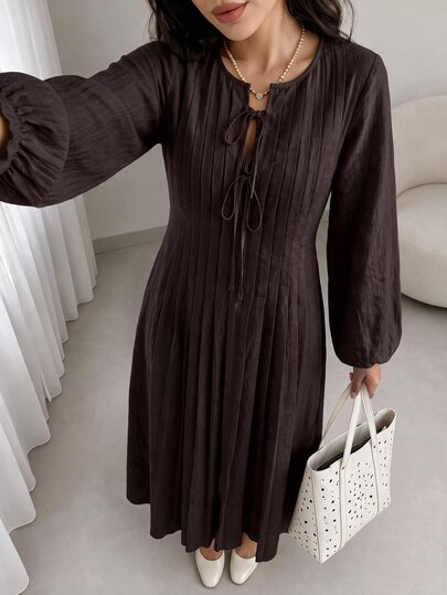 Solavon Women's Solid Color Casual Party Long Dress