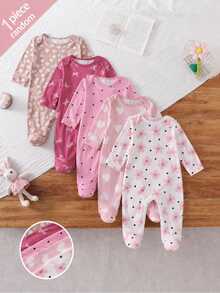 Kids Soft And Comfortable Newborn Set (One Item Selected At Random From ); Available In Various Colors (Apricot, Pink, Khaki) And Patterns (Floral - Multicolor - View 1