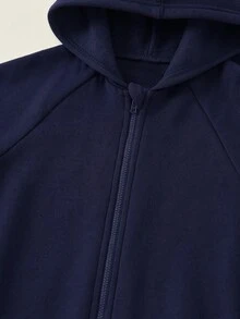 SHEIN 新生兒男嬰/女嬰可愛休閒運動風秋冬針織杏色字母圖案連帽連身衣 中性嬰兒冬裝 - 彩色 - 查看 5