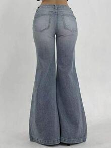 Dazy Tall Women's Elegant Flare Jeans Fall - Medium Wash - View 5