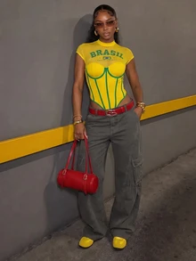 SHEIN SXY 棕色性感網紗罩杯透視上衣 - 彩色 - 查看 6