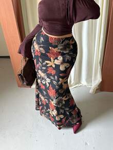 GalTyme 大尺碼女款花卉印花休閒百搭裙 - 彩色 - 查看 1
