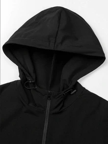 Gym Rark Men's Letter Pattern Zipper Casual Daily Travel Sports Jacket - Black - View 6