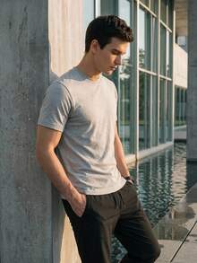 TekDrob Double Anti-Odor & Water Repellent T-Shirt With Regular Fit, Crew Neck And Cuffed Sleeves - Grey - View 7