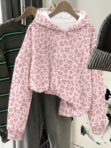 SHEIN Sparklyn 1件隨機款 秋季豹紋美式校園風 City-Walk 街頭氛圍 休閒校園運動風 青少年女孩休閒簡約寬鬆舒適衛衣 秋冬街頭穿搭 - 彩色 - 查看 7