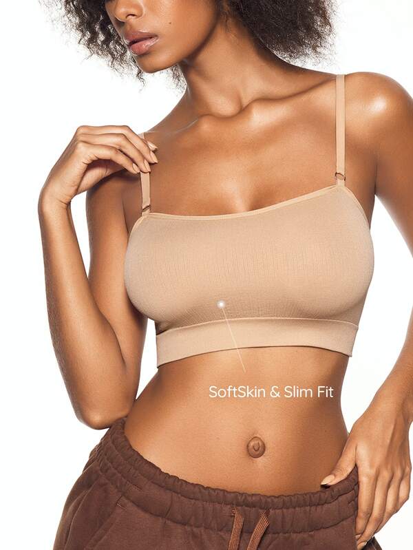 SHAPORA 1pc Comfortable Seamless Backless Camisole, Innerwear That Can Be Worn As Outerwear
