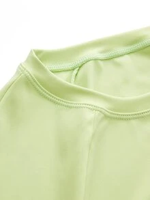SHEIN Cheerettes 女款大尺碼純色長袖上衣與內搭褲休閒日常運動套裝 - 彩色 - 查看 7