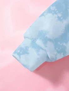 THE POWERPUFF GIRLS X SHEIN 青少年女孩字母卡通圖案休閒日常長袖運動衫 - 白色 - 查看 4