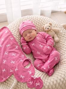 Kids Soft And Comfortable Newborn Set (One Item Selected At Random From ); Available In Various Colors (Apricot, Pink, Khaki) And Patterns (Floral - Multicolor - View 5