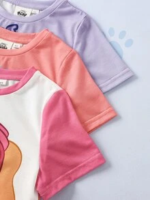 SHEIN | PAW Patrol 女童圓領短袖休閒T恤 - 彩色 - 查看 4