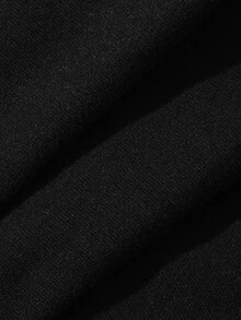 Dazy Maternity Solid Color Fitted Elastic Square Neck Long Sleeve Casual Vacation Spring/Autumn Maternity T-Shirt - Black - View 9