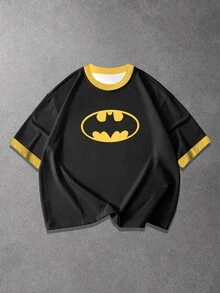 BATMAN X SHEIN Manfinity EMRG 男士街頭休閒寬鬆版型T恤 - 彩色 - 查看 1
