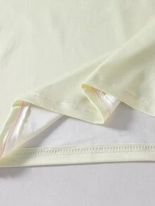1件女童美式運動風長袖T恤，秋季設計上衣，舒適柔軟面料，易穿脫，適合運動、球類運動、休閒穿著、日常、學校、攝影、旅行及各種場合，時尚輕便舒適，女童必備單品 - 黃色 - 查看 7