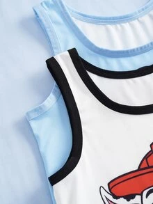 SHEIN | PAW Patrol 4pcs Young Boy Tank Top & Boxer Shorts Set, Blue & White, Cute & Adorable - Multicolor - View 5