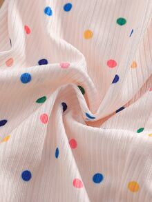 Souflis 5件組隨機2件 春夏四季女孩波點愛心豹紋甜美可愛百搭柔軟舒適羅紋針織內搭褲套裝 - 彩色 - 查看 5