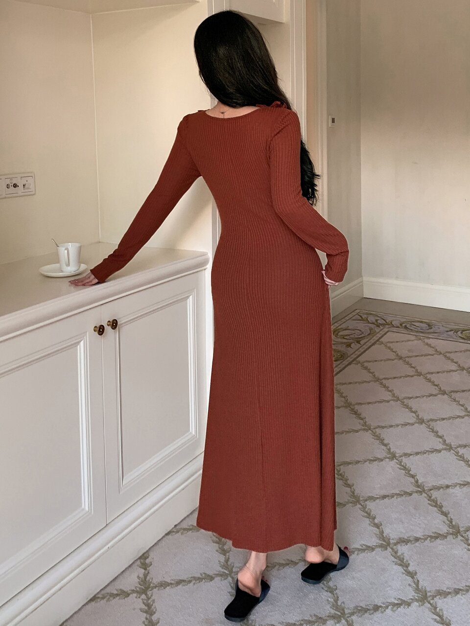 Women's Solid Color Casual Minimalist Loungewear Dress Fall