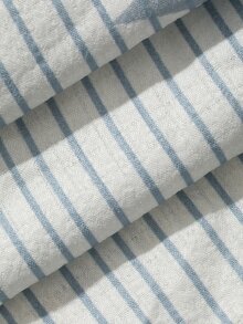 DAZY 2pcs/Set Women's Loose Long Sleeve Cardigan Striped Star Pattern Pajama Set Fall - Blue - View 8