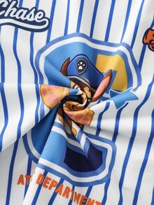 SHEIN | PAW Patrol Young Boy Striped Patchwork Cartoon Print T-Shirt - White - View 8