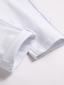 SHEIN 男童白色牛仔破洞修身吊帶長褲 - 白色 - 查看 3