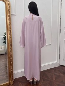 Yasmyna Women's Solid Color Casual Party Arabian Dress - Pink - View 2