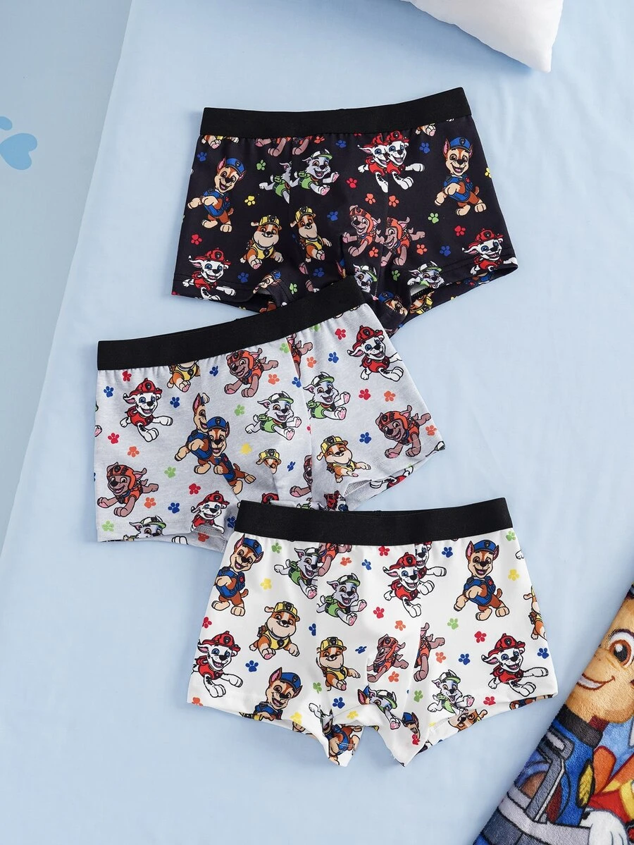 SHEIN | PAW Patrol Young Boy Cartoon Print Boxer Briefs - Multicolor - View 1