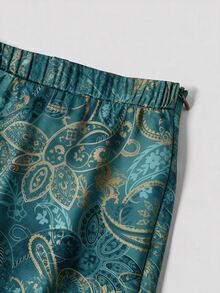 Firerie Plus Size Elegant Paisley Pattern Skirt - Suitable For Commute, Office, Party And Wedding - Green - View 3