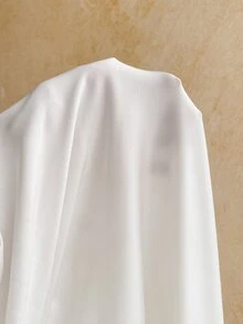 Soleia 大尺碼白色打結荷葉邊長袖度假洋裝 秋季 - 白色 - 查看 3