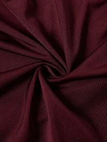 Firerie Solid Concert Draped Front Backless Party Halter Top - Burgundy - View 7