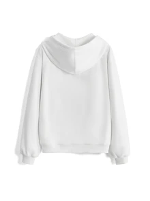 Sweetness Sweatshirt Wanita dengan Hiasan Pita Bordir Berbentuk Hati Kucing Lucu - Putih - View 2