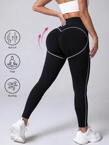Slayform Slayform 女款彈性腰日常健身戶外長褲 - 黑色 - 查看 1