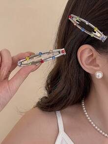 DAZY Hair Clips Hair Accessories Suitable For Daily Wear, Can Be Given To Girlfriend - Silver - View 2