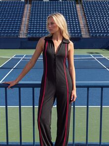 CourtClass Women's Colorblock Casual Daily Outdoor Sports Jumpsuit - Black - View 1