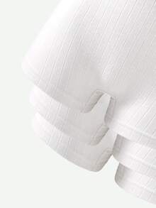 6pcs/Multi-Pack Women's Teen Minimalist Fashion Solid Color Traceable Cotton Square Hipster Panties - White - View 4