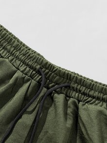 Manfinity Roghcode Bộ áo thun và quần short nam size lớn in họa tiết thiên thần - Nhiều màu - Xem 7