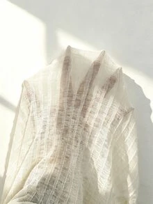 Franclia 女款薄款防曬罩衫夾克，V領針織披肩罩衫，夏季外套 - 淡黃色 - 查看 6
