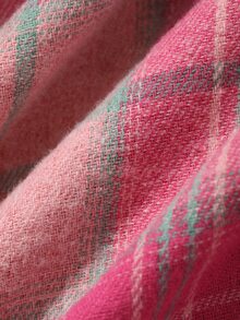 DAZY Plaid Loose Long Dress With Ruffle Hem, Casual Everyday Korean Style For Young Women, Spring/Autumn Maternity Dress - Pink - View 8