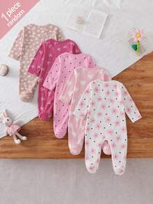 Kids Soft And Comfortable Newborn Set (One Item Selected At Random From ); Available In Various Colors (Apricot, Pink, Khaki) And Patterns (Floral - Multicolor - View 2