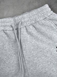 Manfinity EMRG Men's Plus Size Drawstring Waist Floral Print Pocket Sweatpants - Grey - View 6